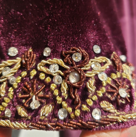 Handmade Beaded Velvet Dress - Picture 6 of 8